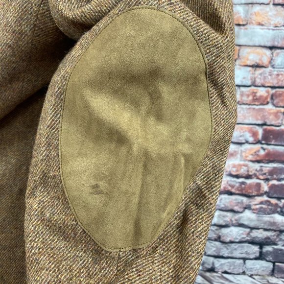 Stafford Brown Tweed Suede Elbow Patches Blazer 44 - Picture 6 of 8